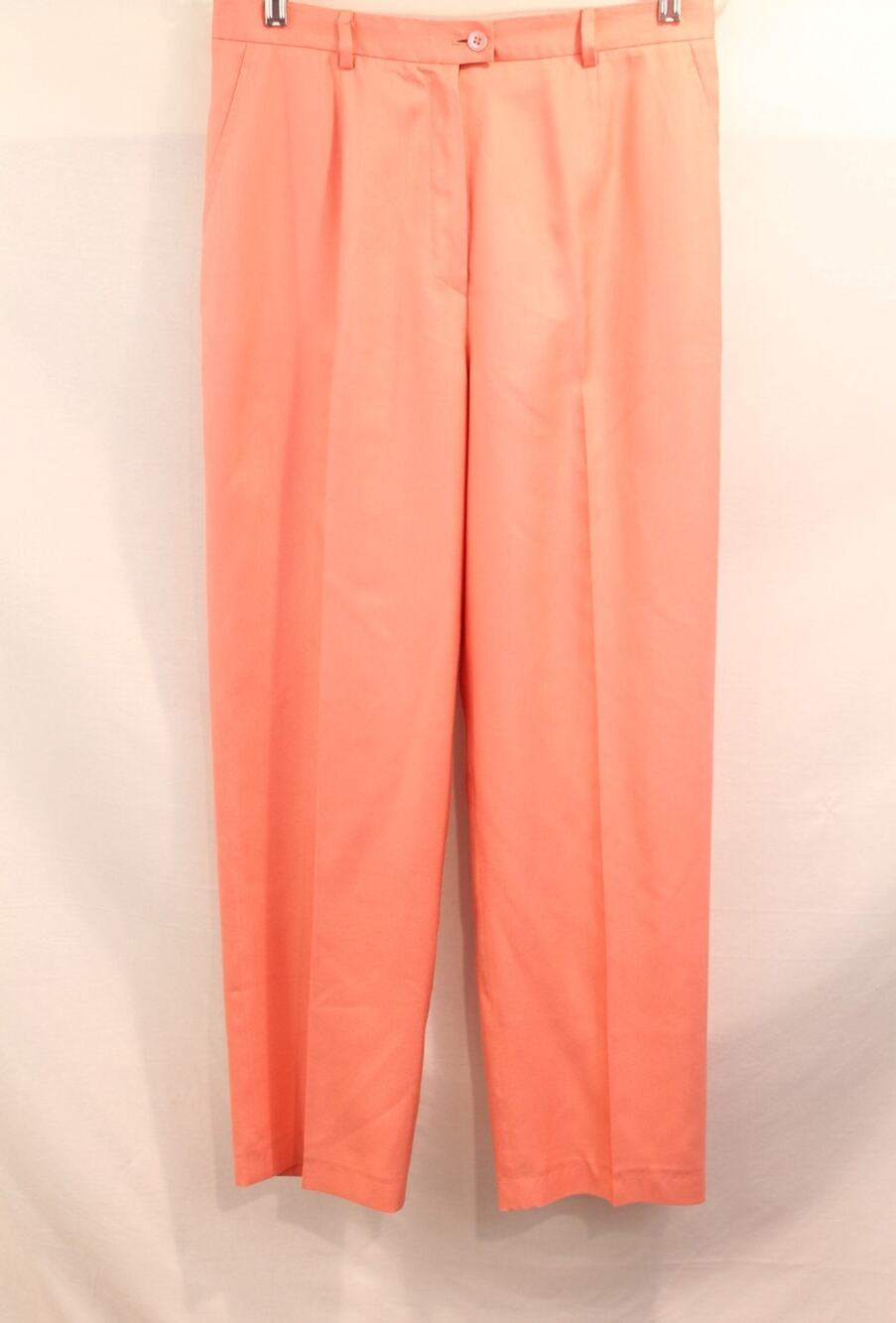 Evelyn & Arthur Silk Dress Pants Womens size 10 Coral Lined Straight Leg